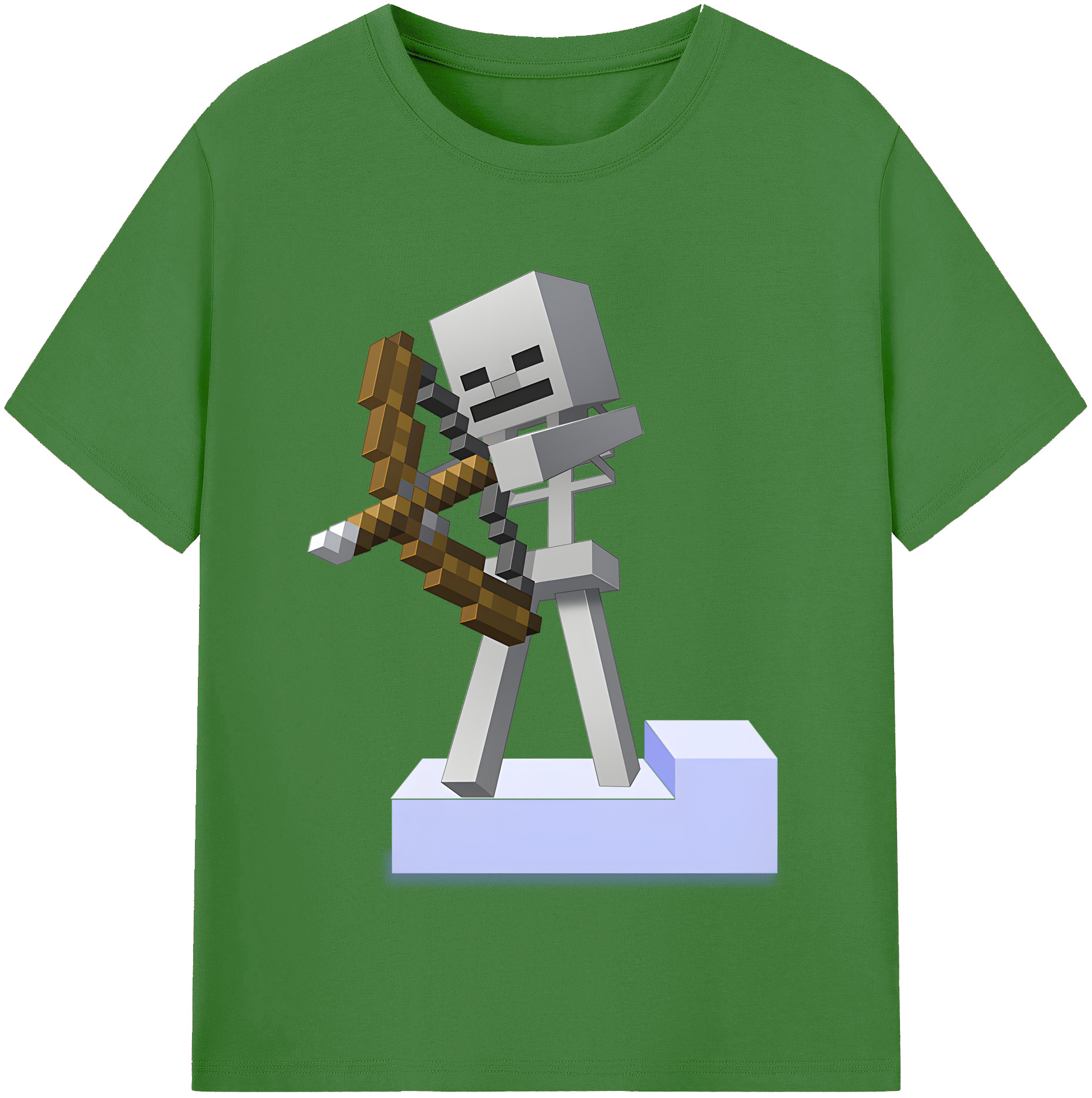 （画像用） マインクラフト ブロックの世界 Minecraft MC Block world レディースカジュアルプリントTシャツ（綿100％）
